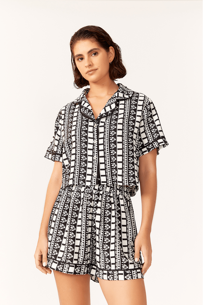 Pijama Camisa Estampa Oceanos