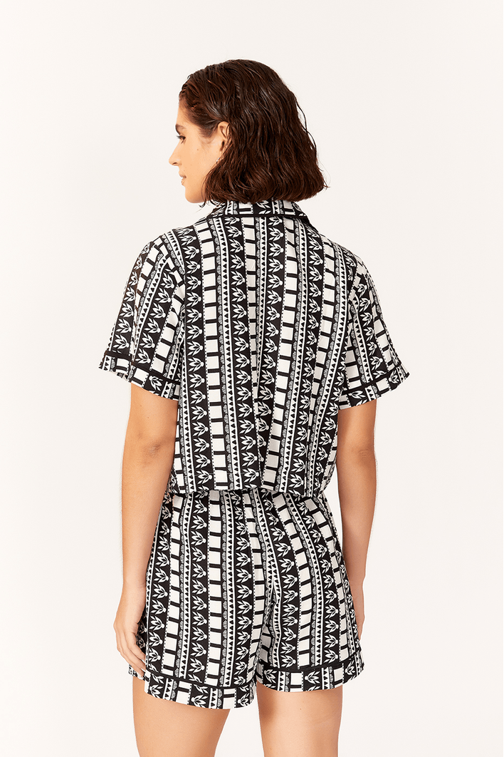Pijama Camisa Estampa Oceanos