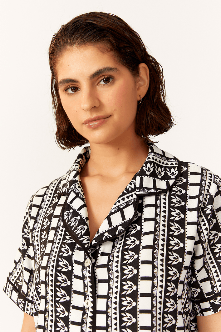 Pijama Camisa Estampa Oceanos