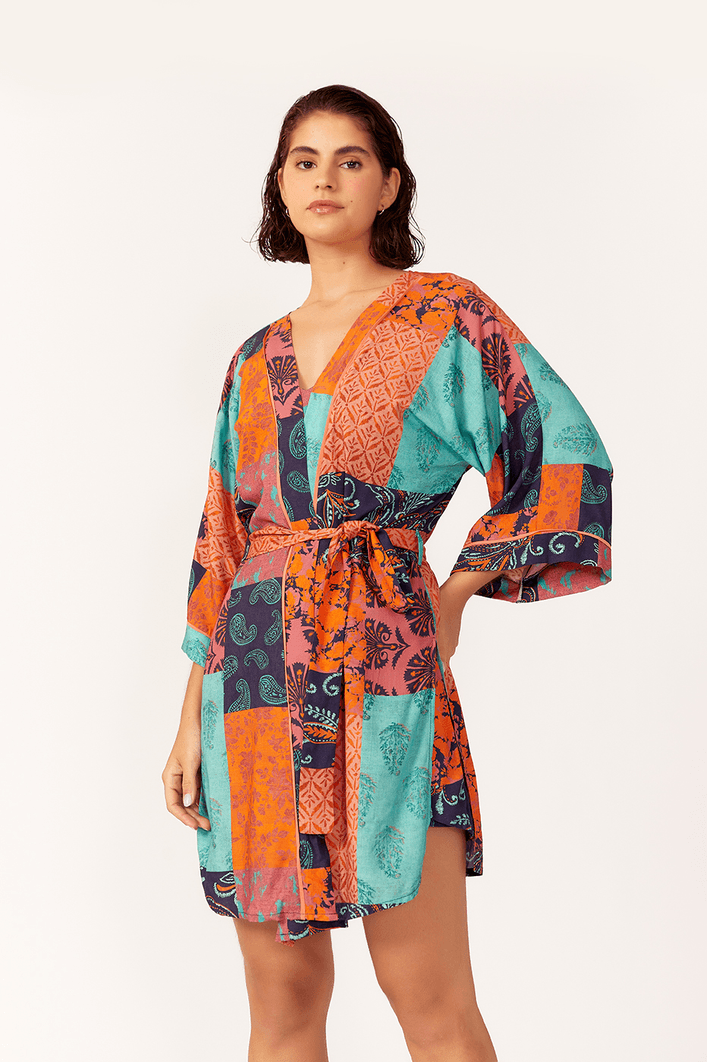 Kimono Estampa Blend Rosa