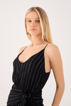 Vestido Longo Lurex Pala Amarração
