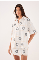 Camisa Linho Bordado Sol