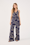 Calça Pantalona Crepe Estampa Flutuar