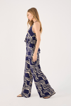 Calça Pantalona Crepe Estampa Flutuar
