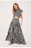 Saia Cropped Estampa Infinito Mix