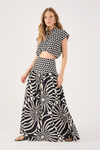 Saia Cropped Estampa Infinito Mix
