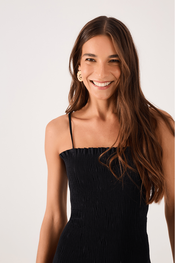 Vestido Algodão Cropped Lastex