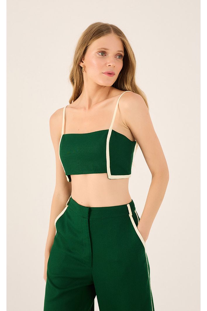 Blusa Linho Recortes Vivos