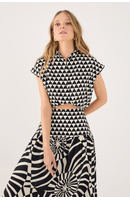 Blusa Cropped Estampa Miragem