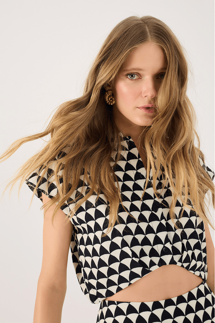 Blusa Cropped Estampa Miragem