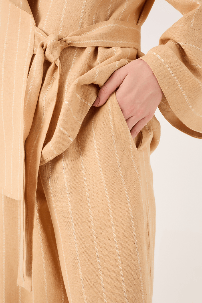 Calça Linho Listrado