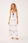 Vestido Linho Bordado Pintado