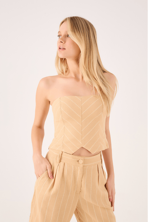 Blusa Linho Listrado