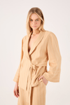 Blazer Linho Listrado Transpassado