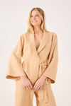 Blazer Linho Listrado Transpassado