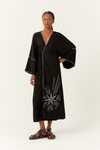 Vestido Cropped Linho Bordado Estrela