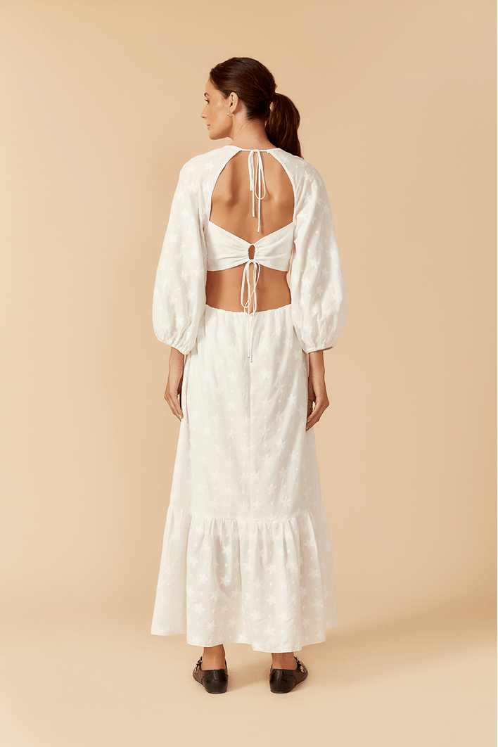 Vestido Cropped Algodão Bord Mix Estrela