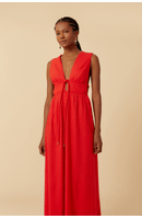 Vestido Cropped Linho Cadarço Encapado