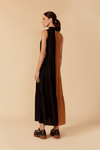 Vestido Crepe Cropped Bicolor