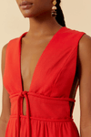 Vestido Cropped Linho Cadarço Encapado
