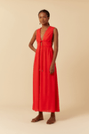 Vestido Cropped Linho Cadarço Encapado