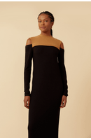 Vestido Bicolor Ombro