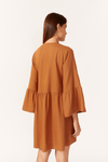Vestido Curto Linho Frente Botões
