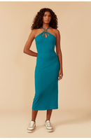 Vestido Midi Canelado Recortes
