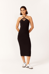 Vestido Midi Canelado Recortes