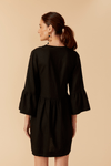 Vestido Curto Linho Frente Botões