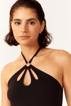 Vestido Midi Canelado Recortes