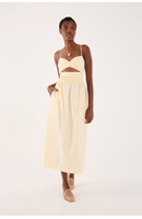 Vestido Algodão Cropped Busto Franzido