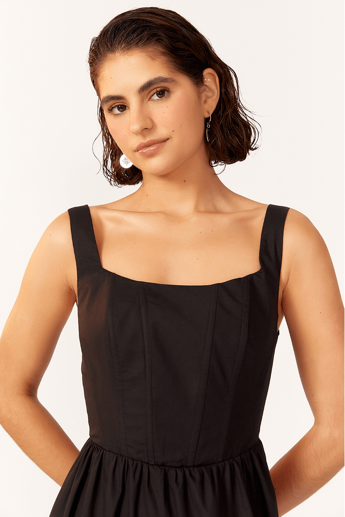 Vestido Cropped Alfaiataria Pesponto