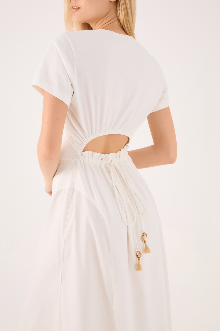 Vestido Costas Franzido