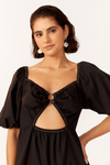 Vestido Midi Franzido Cintura
