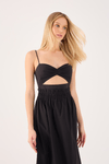 Vestido Algodão Cropped Busto Franzido
