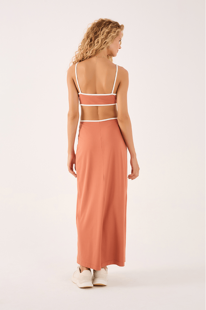 Vestido Cropped Recortes Cintura