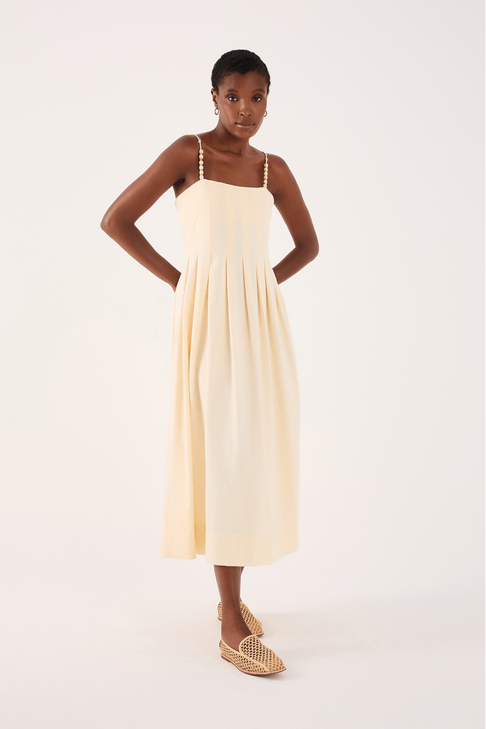 Vestido Nervuras Com Pregas