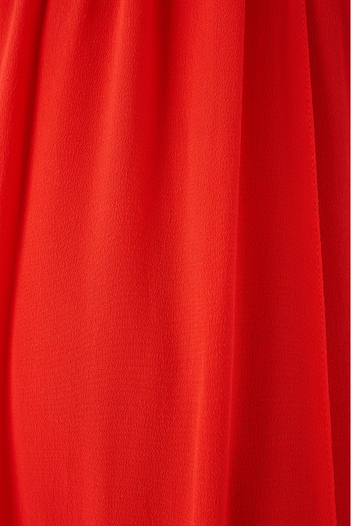 Vestido Longo Crepe Saia Sobreposta