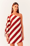 Vestido Linho Estampa Diagonal