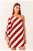 Vestido Linho Estampa Diagonal