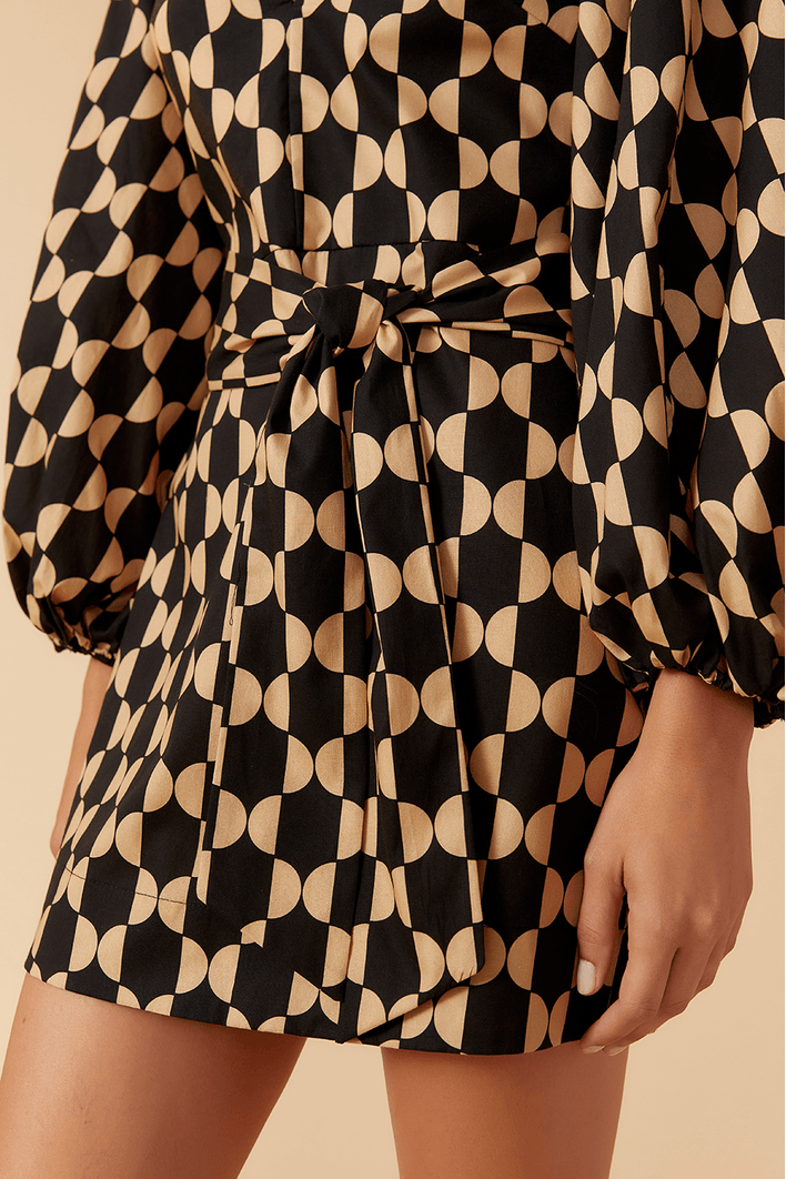 Vestido Tricoline Estampa Geo