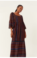 Vestido Cropped Lurex Estampa Universo