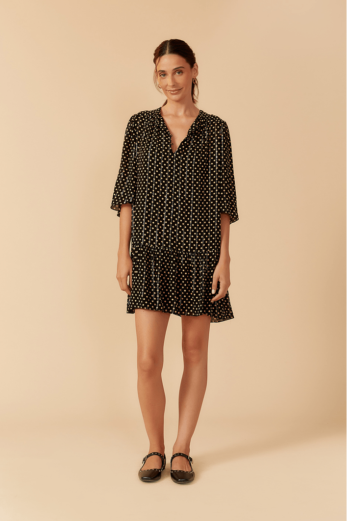 Vestido Lurex Estampa Anoitecer