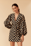 Vestido Tricoline Estampa Geo