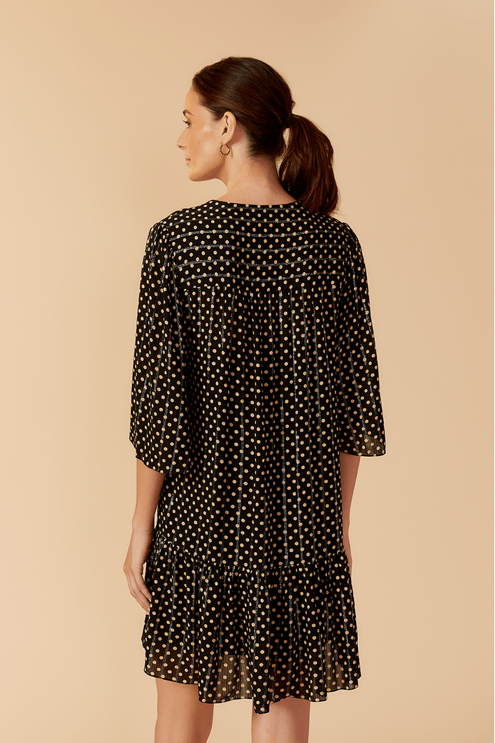 Vestido Lurex Estampa Anoitecer