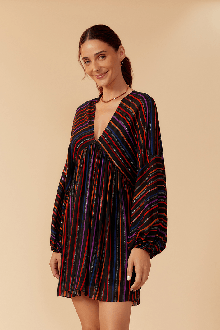 Vestido Lurex Estampa Universo