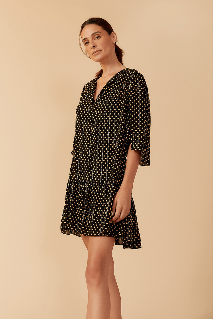 Vestido Lurex Estampa Anoitecer