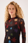 Vestido Cropped Tule Estampa Orion