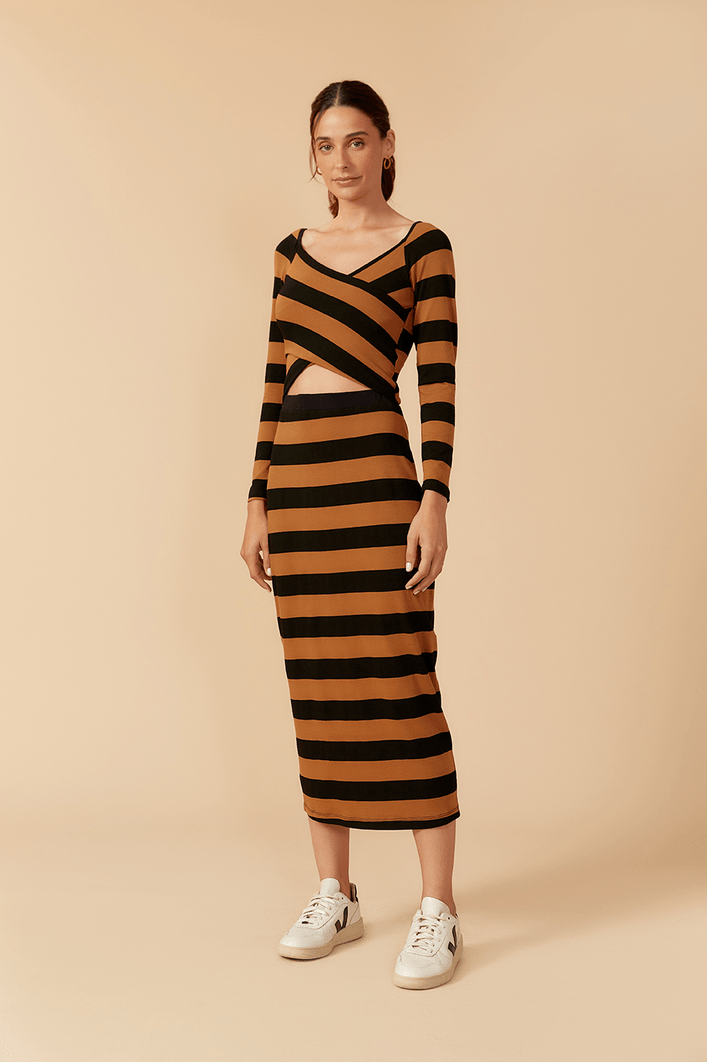 Vestido Estampa Listra Tempo